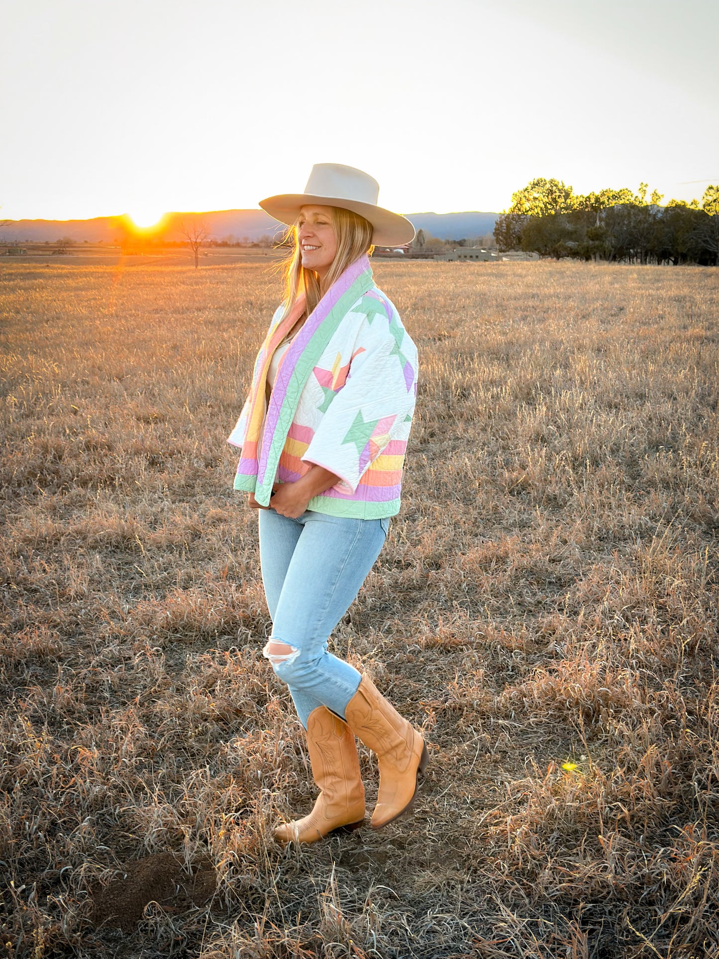 Spring Flowers Shawl Coat