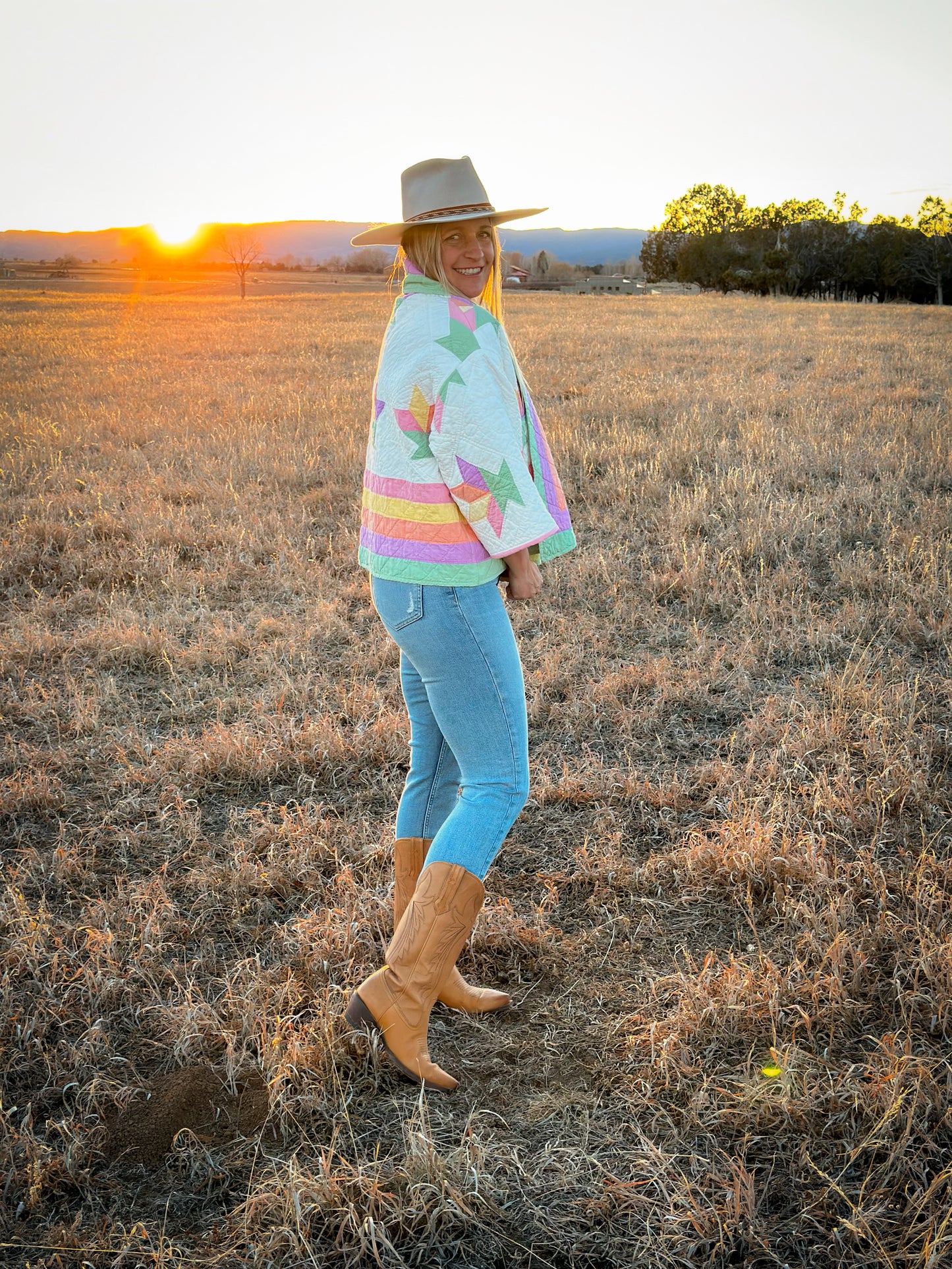 Spring Flowers Shawl Coat