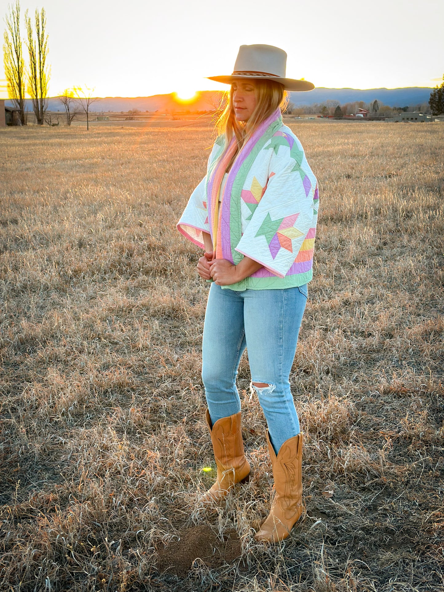 Spring Flowers Shawl Coat