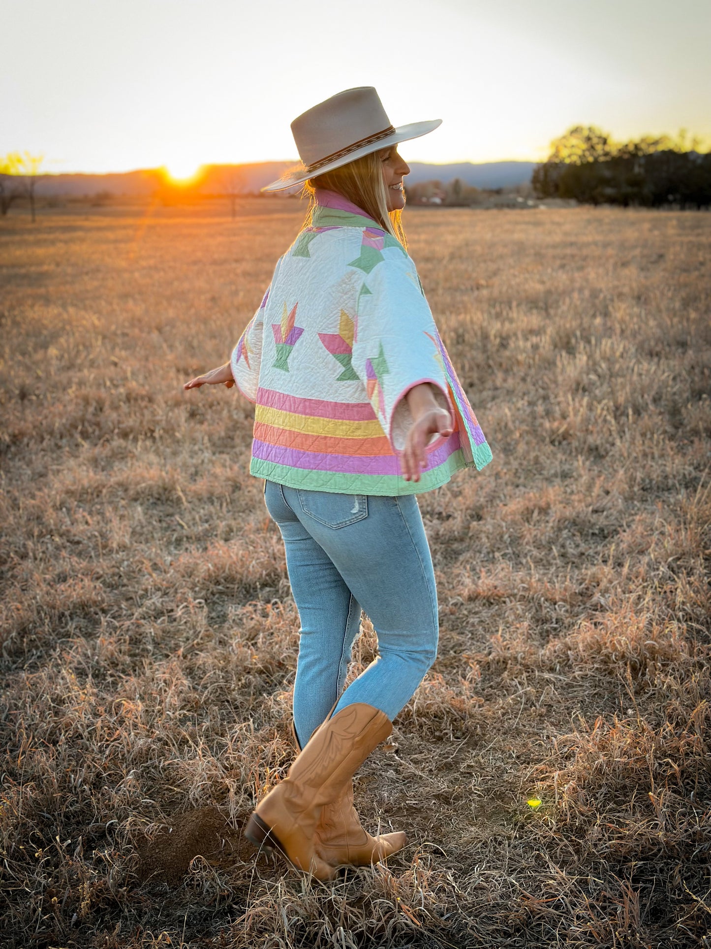 Spring Flowers Shawl Coat